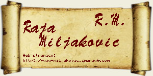 Raja Miljaković vizit kartica